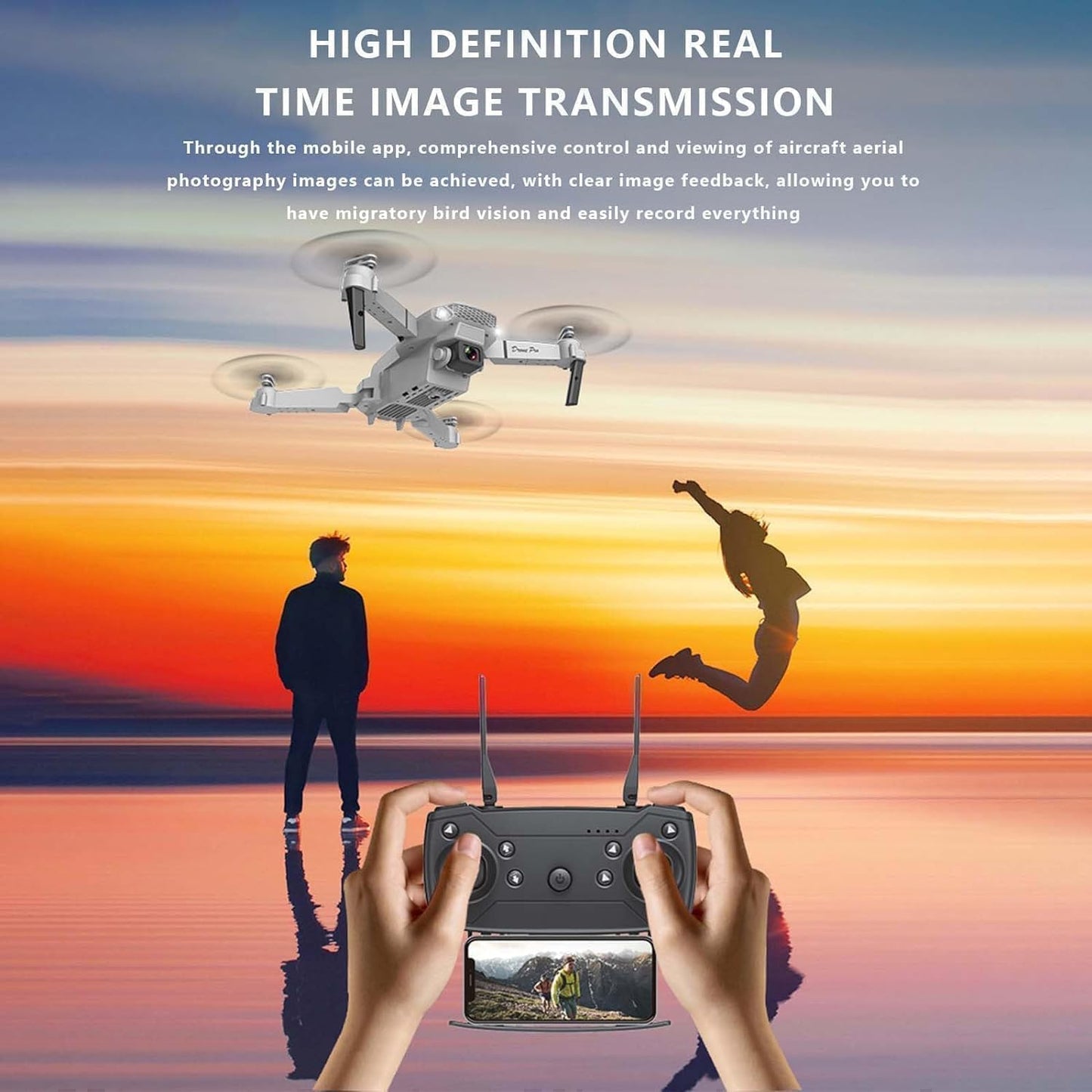 Drone with Dual 4K Camera for Adults | WiFi FPV RC Quadcopter with 2 Batteries | Live Video, Altitude Hold, 360° Flip, Headless Mode, One Key Takeoff & Carry Case for Kids and Adults. A3