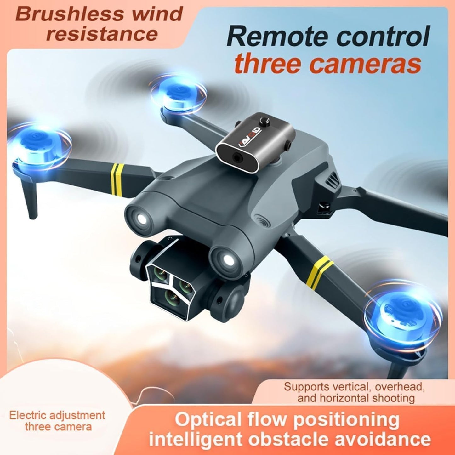 Drone with Dual 4K Camera for Adults | WiFi FPV RC Quadcopter with 2 Batteries | Live Video, Altitude Hold, 360° Flip, Headless Mode, One Key Takeoff & Carry Case for Kids and Adults. A3