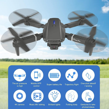 Drone with Dual 4K Camera for Adults | WiFi FPV RC Quadcopter with 2 Batteries | Live Video, Altitude Hold, 360° Flip, Headless Mode, One Key Takeoff & Carry Case for Kids and Adults. A3